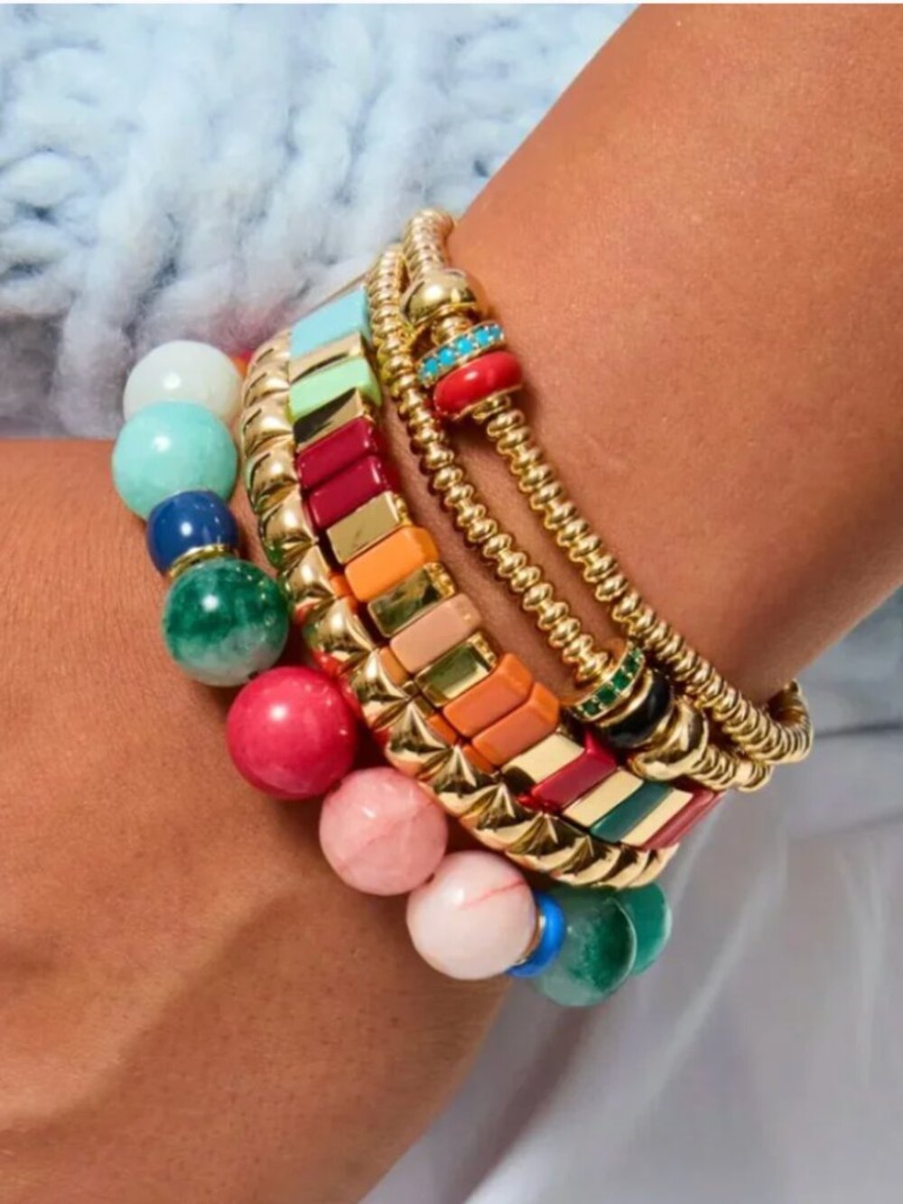 *Set* Roxane Assoulin The Slider Bracelet Duo Black/Orange - Picture 3 of 5